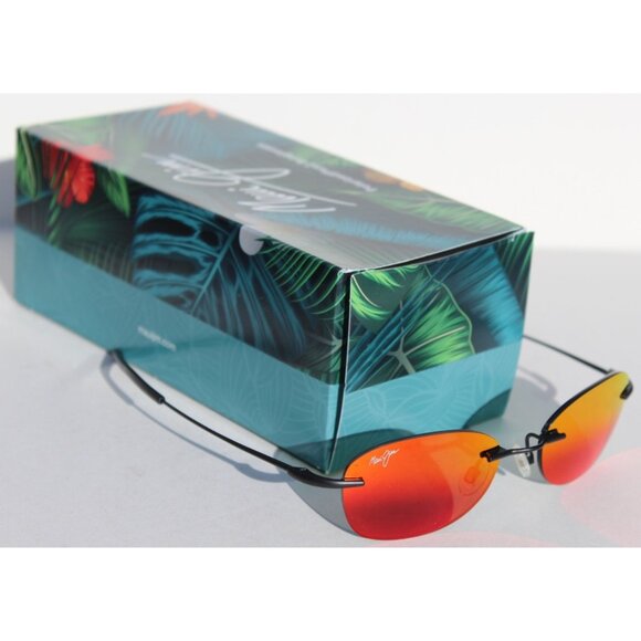 MAUI JIM Aki Aki POLARIZED Sunglasses RM333-2M Black/Hawaii Lava NEW - Picture 1 of 12